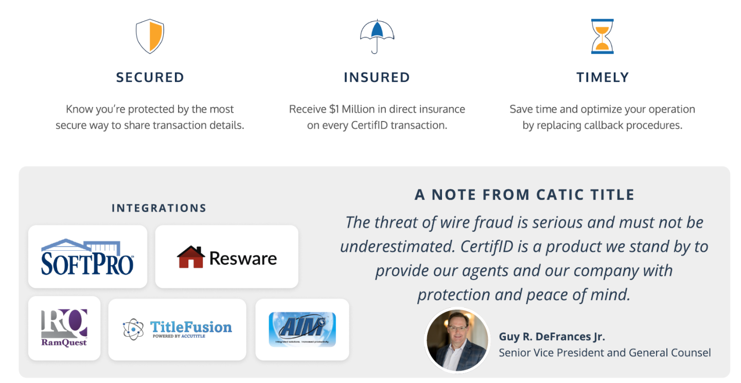 CertifID Partnership CATIC Title